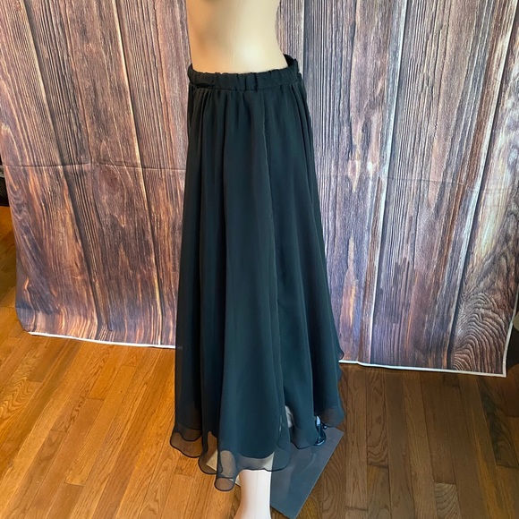 Neiman Marcus vintage black a line full cocktail skirt flowy - Picture 2 of 16